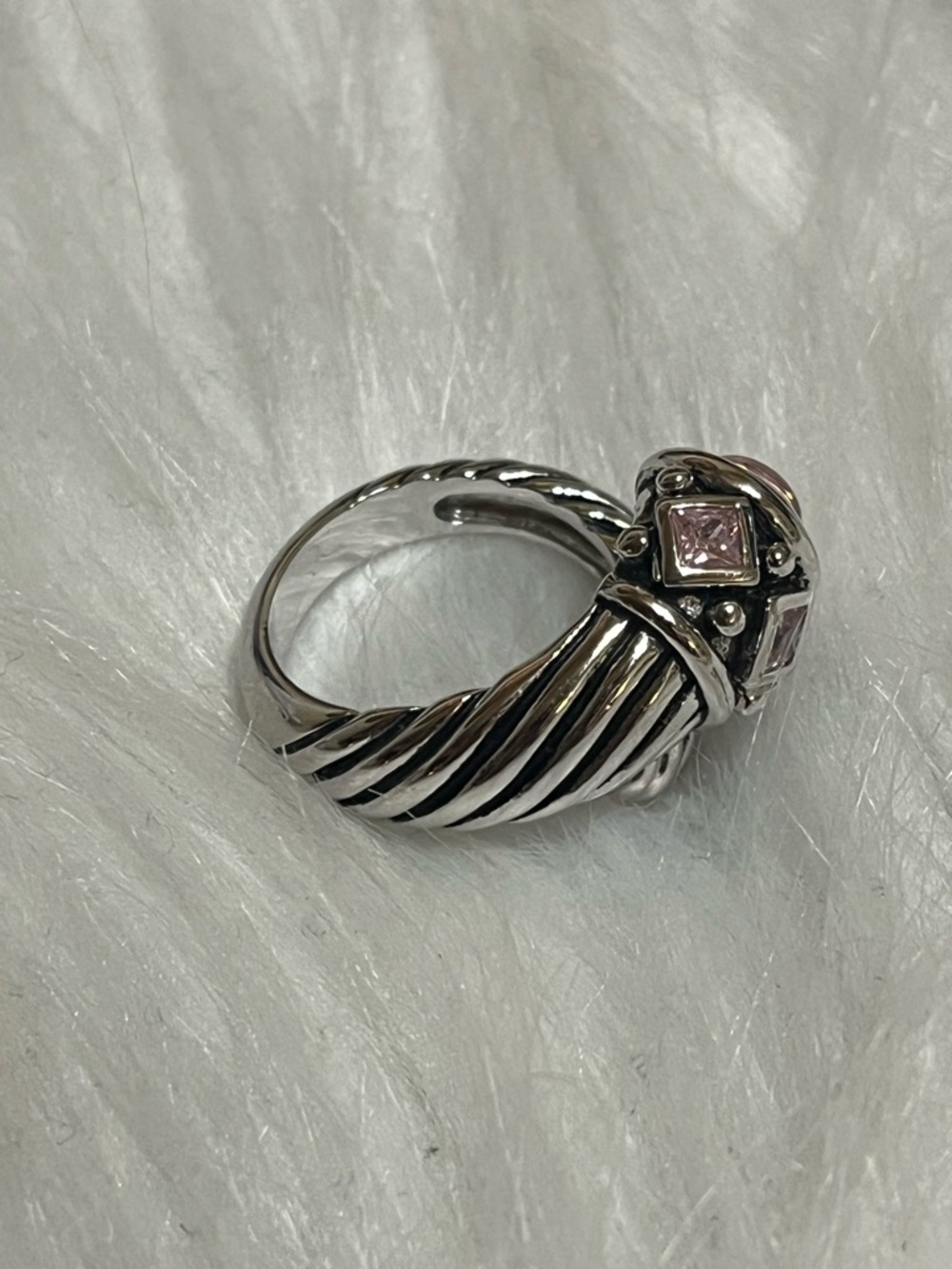 Pink Cable Wrap Around Ring - Picture 7 of 16